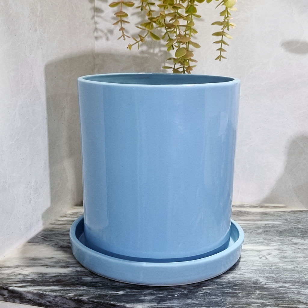 Ceramic Planter, 9 inch – Sky Blue